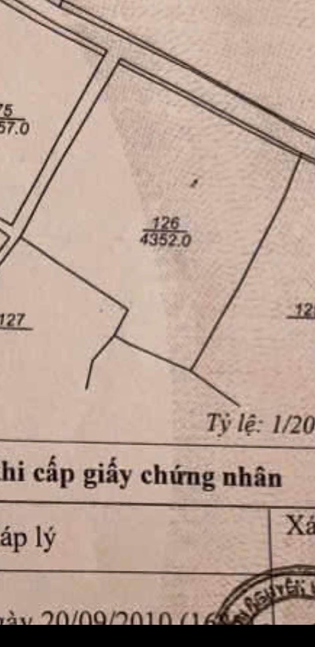 Trích lục bản đồ địa chính thửa 126 diện tích 4.352m² xã Nam Ban, Lâm Hà