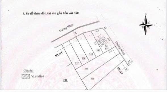 Sơ đồ thửa đất 541 – lô góc 474m² Nam Ban, 2 mặt tiền đường nhựa, phần đất ở 111m²